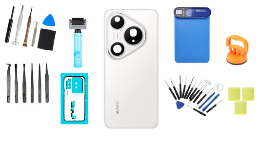 Huawei Pura 80 Pro Glazed White Batterieabdeckung Kit Service Pack und Spezielle Servicewerkzeuge
