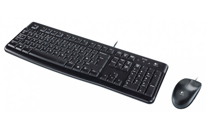 Logitech MK120 USB-Kabel-Tastatur-Maus-Set, Schwarz