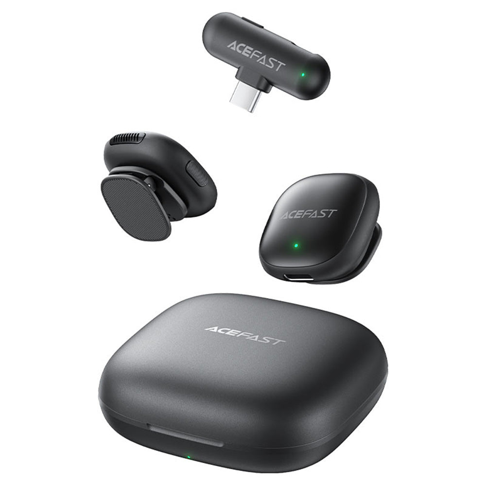 Lavaliermikrofon Acefast R1, USB-C, Set 2 Stück, Schwarz