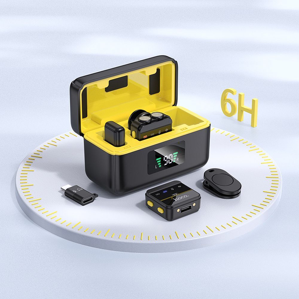 Lavaliermikrofon HOCO L17, USB-C / Lightning, Set 2 Stück, Schwarz