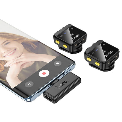 Lavaliermikrofon HOCO L17, USB-C / Lightning, Set 2 Stück, Schwarz