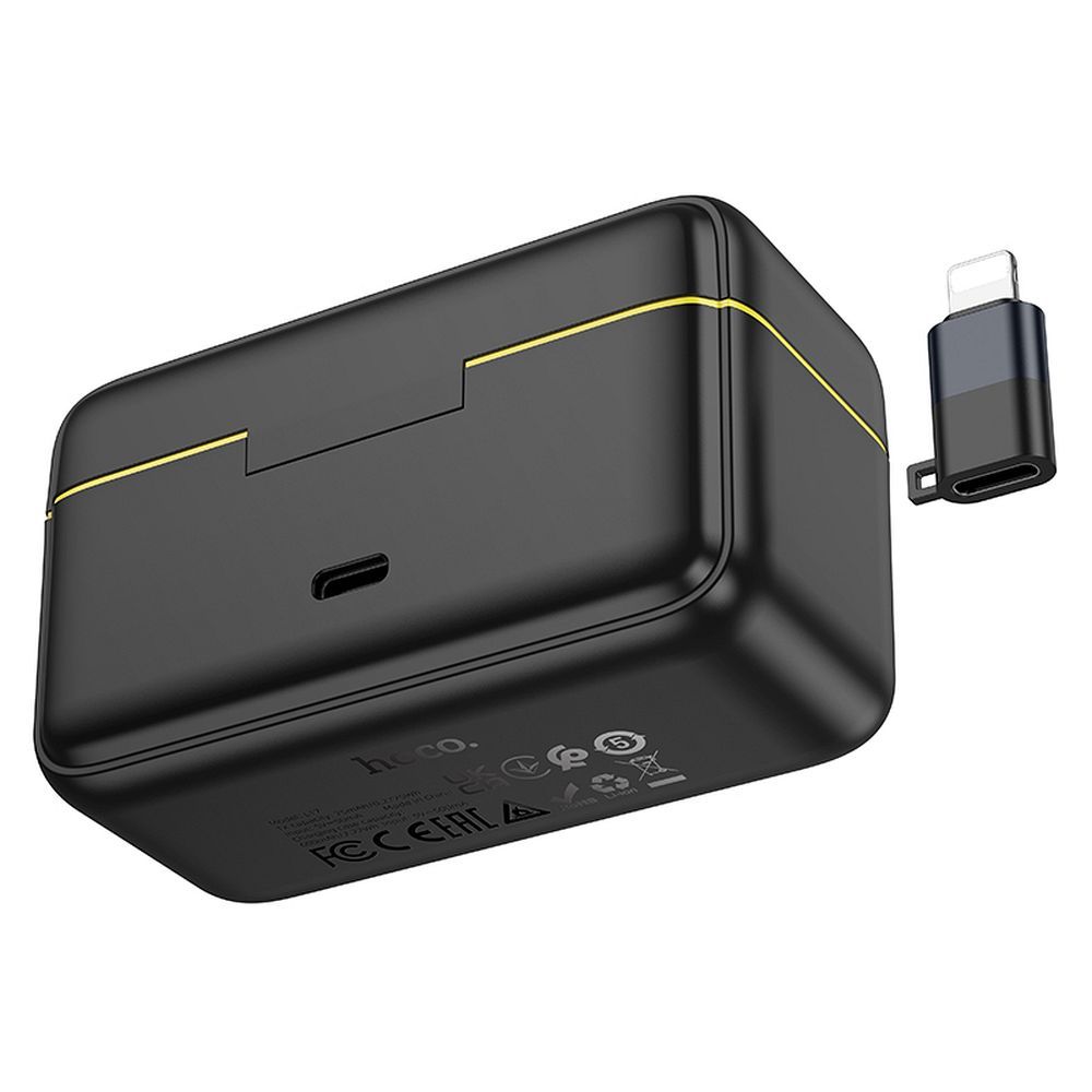 Lavaliermikrofon HOCO L17, USB-C / Lightning, Set 2 Stück, Schwarz