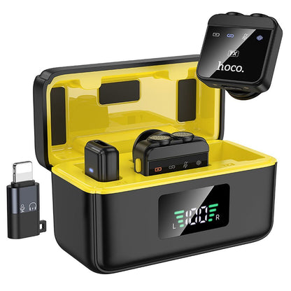 Lavaliermikrofon HOCO L17, USB-C / Lightning, Set 2 Stück, Schwarz