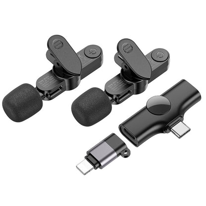 Lavaliermikrofon Borofone BFK12 Trophy, USB-C / Lightning, Set 2 Stück, Schwarz