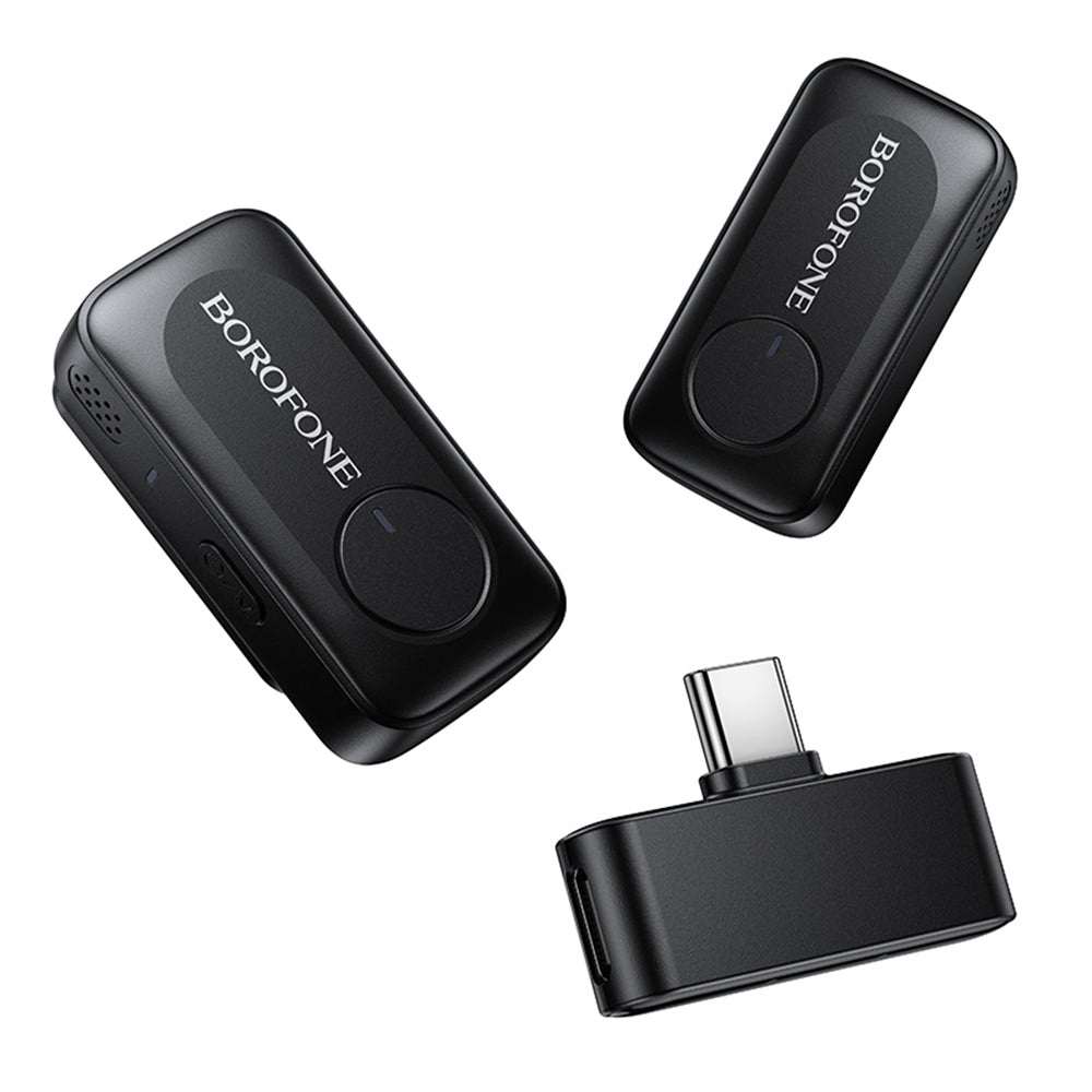 Borofone BFK17 Lemai Lavaliermikrofon, USB-C, 2er-Set, Schwarz