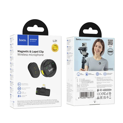 Lavaliermikrofon HOCO L21, Lightning, Schwarz