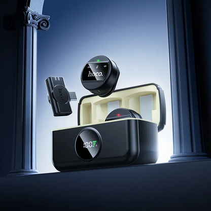 Lavaliermikrofon HOCO L22, USB-C / Lightning, Set 2 Stück, Schwarz