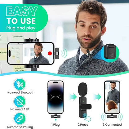 Techsuit Lavalier LW2, USB-C, 2er Set, Schwarz