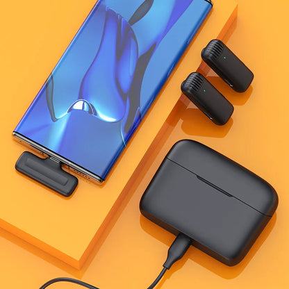 Techsuit Lavalier LW4, USB-C, 2 Stück Set, Schwarz
