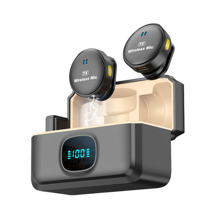 Lavaliermikrofon Techsuit LW5, USB-C, Set 2 Stück, Schwarz