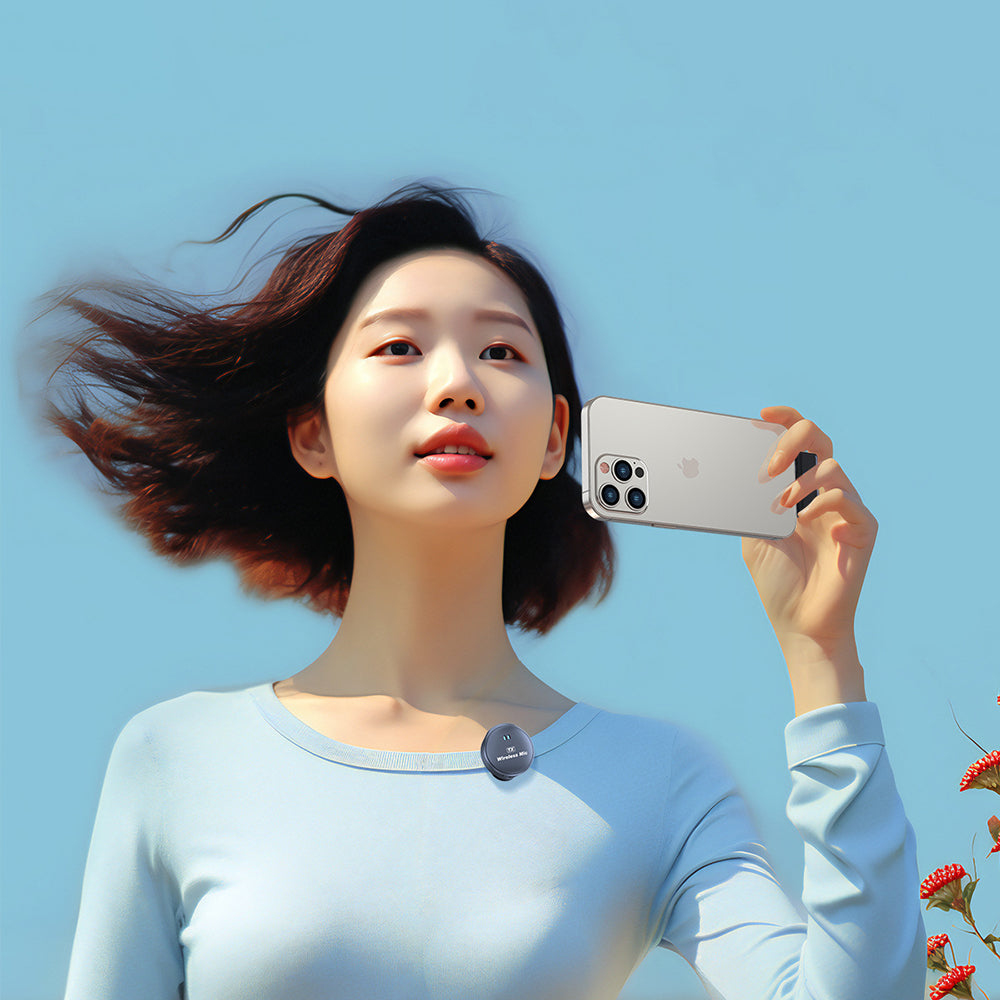 Lavaliermikrofon Techsuit LW5, USB-C, Set 2 Stück, Schwarz