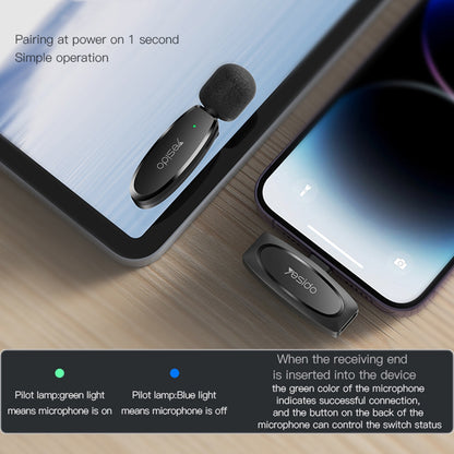 Lavaliermikrofon Yesido KR15, USB-C / Lightning, Set 2 Stück, Schwarz