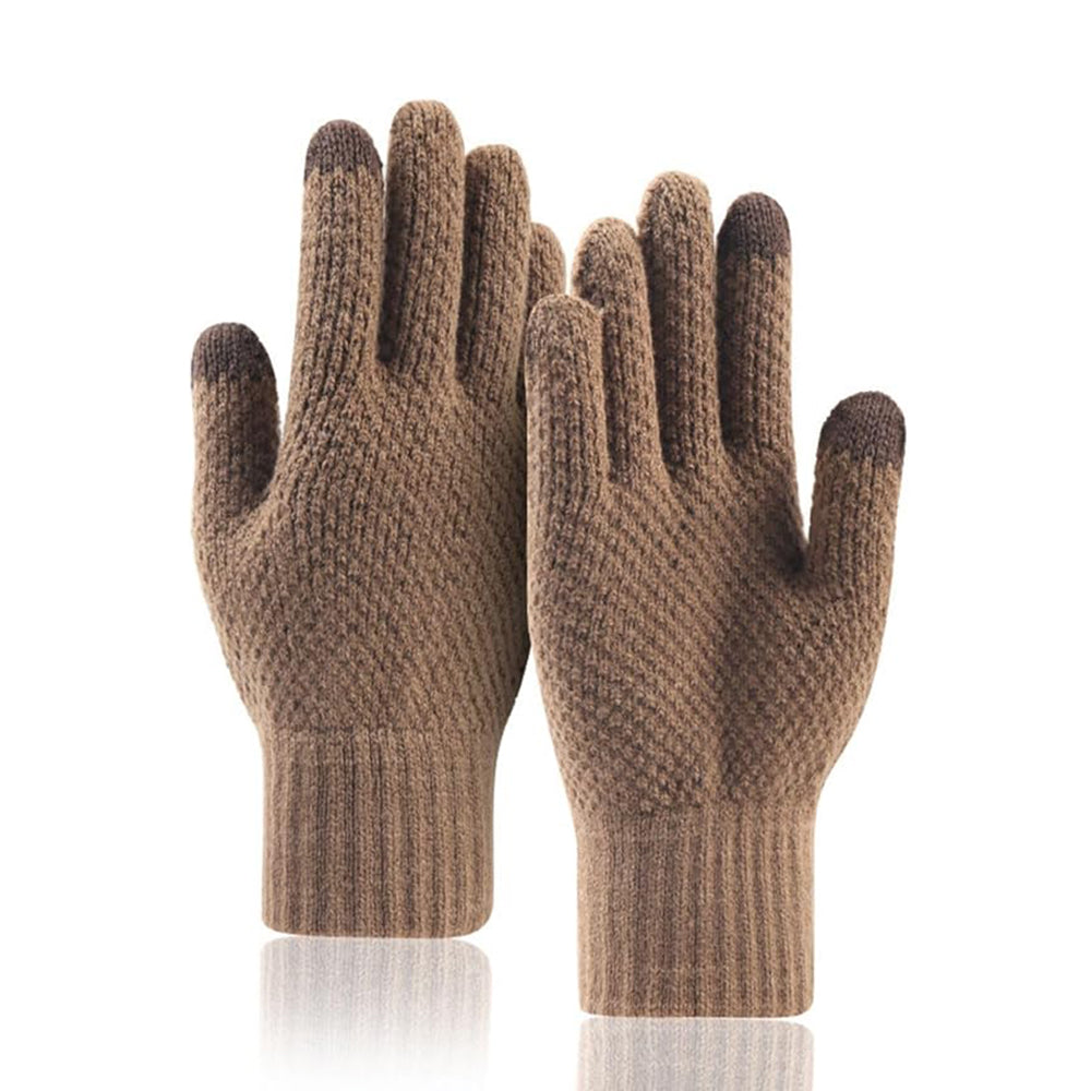 Techsuit Herren Winter-Touchscreen-Handschuhe ST0013, Größe 22cm, Braun