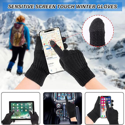 Damen Touchscreen Winterhandschuhe Techsuit ST0015, Größe 17cm, Schwarz
