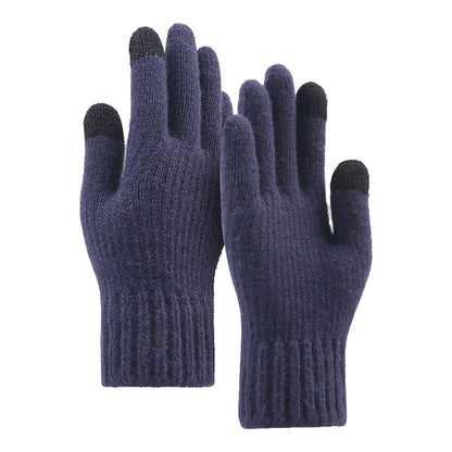 Unisex Winter Touchscreen Gloves Techsuit ST0012, Size 22cm, Navy Blue