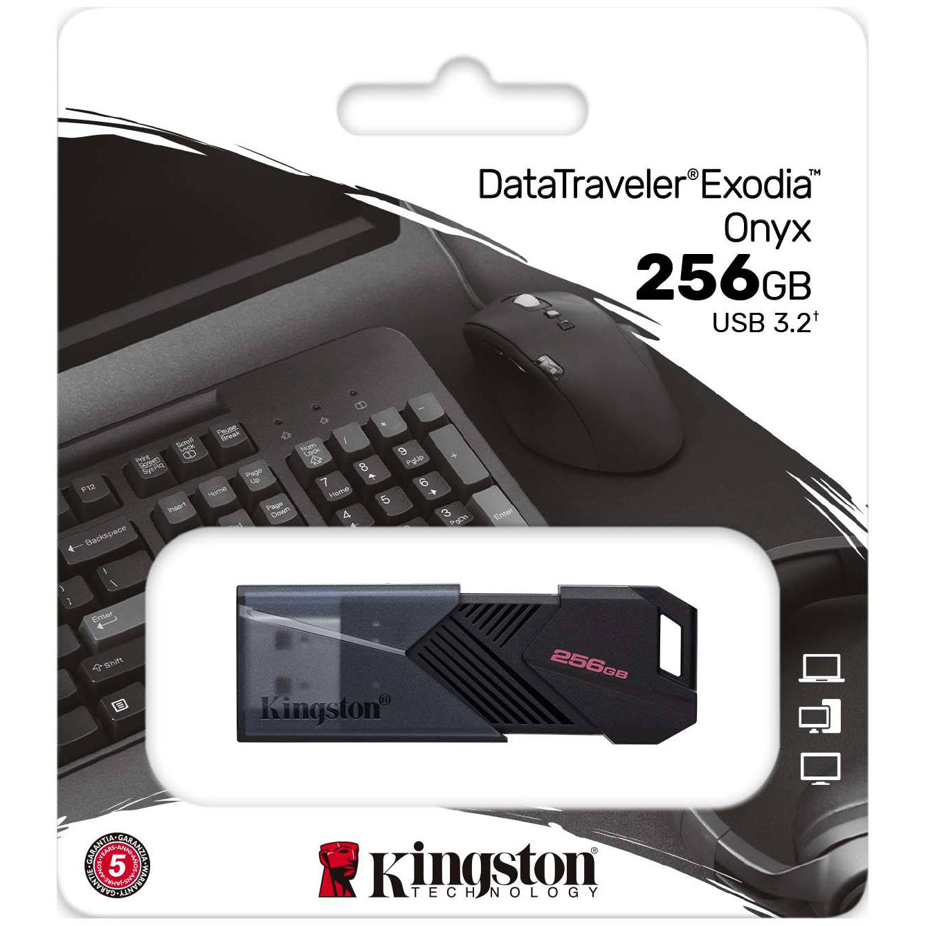 Externer Speicher USB-A 3.0 Kingston Exodia Onyx, 256 GB DTXON/256 GB