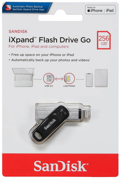 SanDisk iXpand Go External Memory USB-A 3.0 / Lightning, 256Gb SDIX60N-256G-GN6NE
