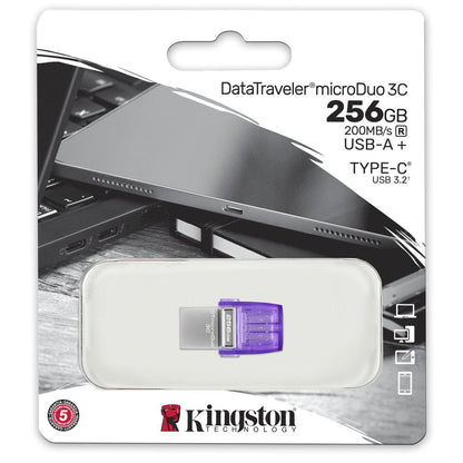 Externer Speicher USB-A – USB-C Kingston microDuo 3C, 256 GB DTDUO3CG3/256 GB