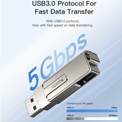 Externer Speicher USB-A - USB-C Yesido FL17, 128 GB