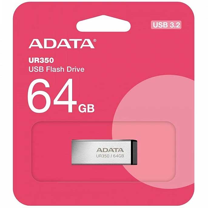 Externer Speicher USB-A 3.2 Adata UR350, 64 GB UR350-64G-RSR/BK