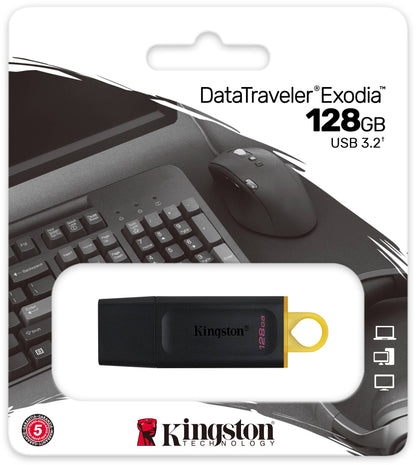Externe Speicher USB-A 3.2 Kingston DT Exodia, 128GB, Neuversiegelt DTX/128GB
