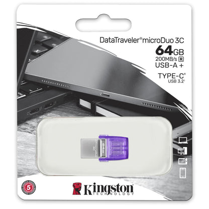 Externer Speicher USB-A 3.2 / USB-C Kingston microDuo 3C, 64 GB DTDUO3CG3/64 GB