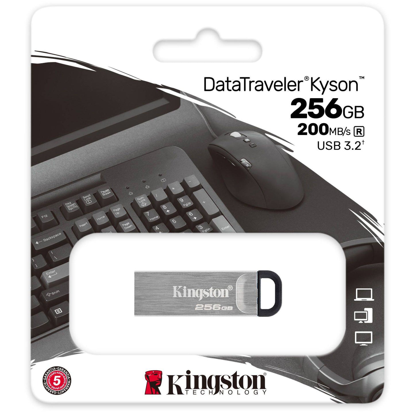 External Memory USB-A 3.2 Kingston DT Kyson, 256Gb DTKN/256GB