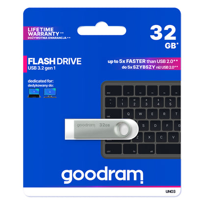 External USB-A 3.2 GoodRam UNO3 Memory, 32Gb