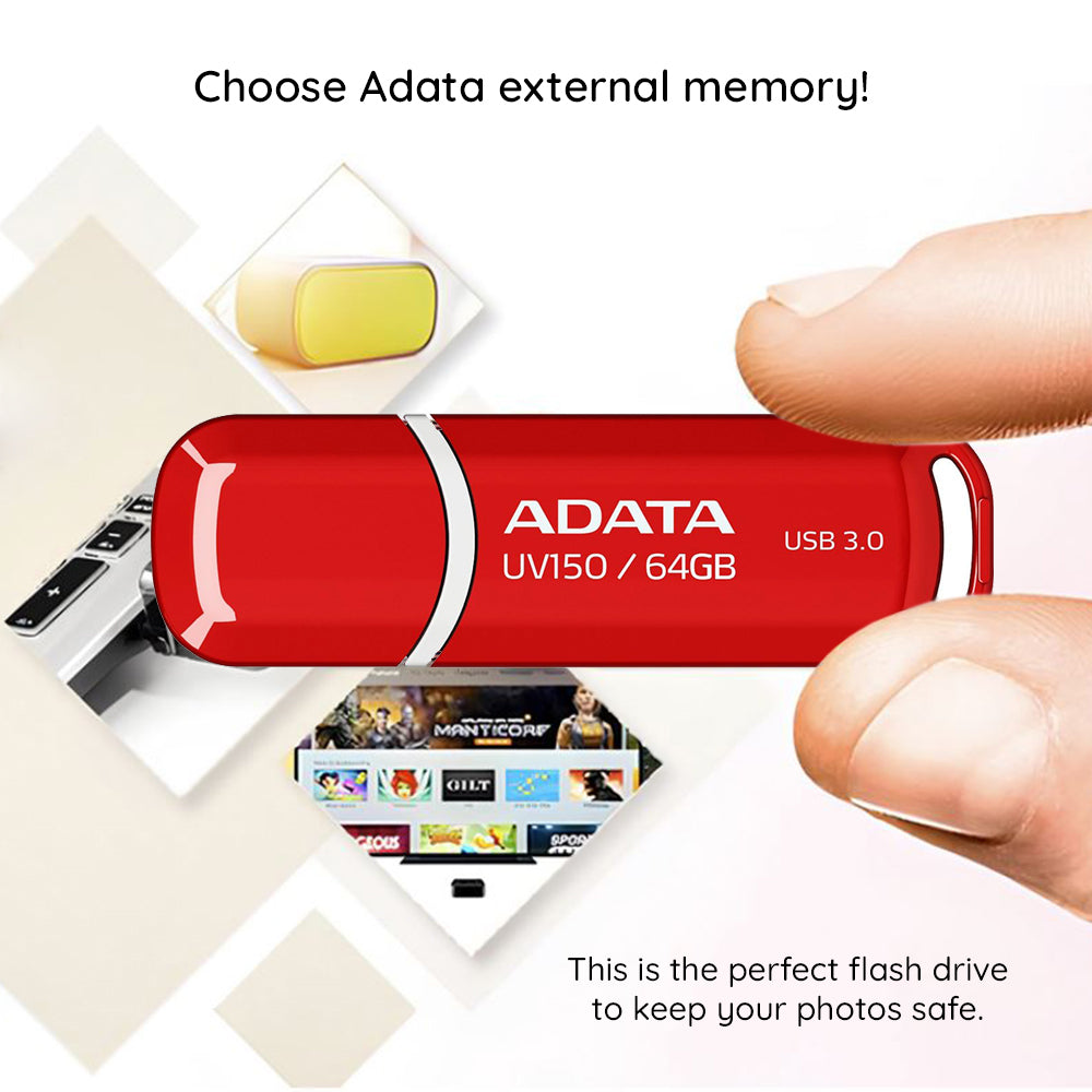 Externer USB-A-3.2-Speicherstick Adata UV150, 128 GB AUV150-128G-RBK