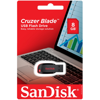 SanDisk Cruzer Blade USB-A Externer Speicher, 8Gb SDCZ50-008G-B35 