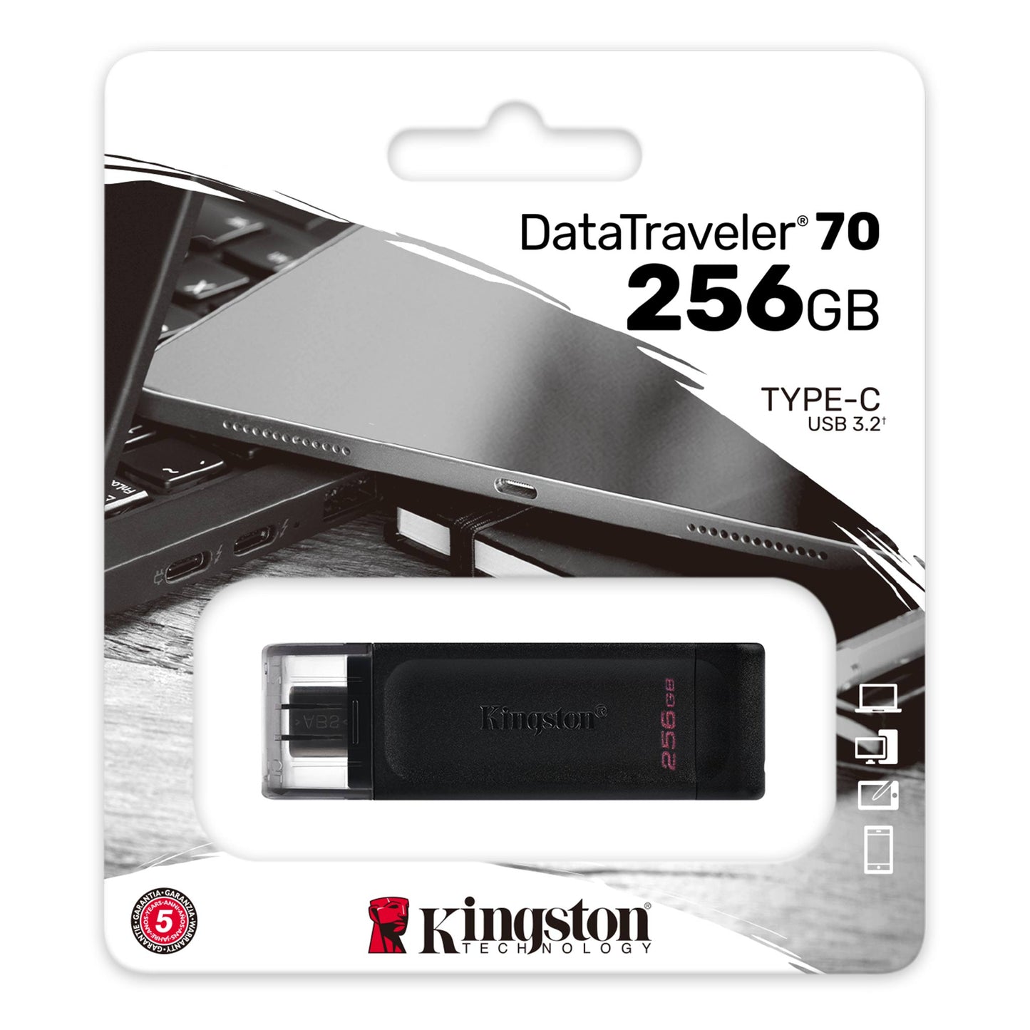 Externer Speicher USB-C Kingston DT70, 256 GB DT70/256 GB