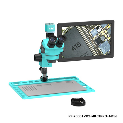 Mikroskop mit Monitor und Kamera RF4 RF-7050TVD2 + 4KC1PRO + M156