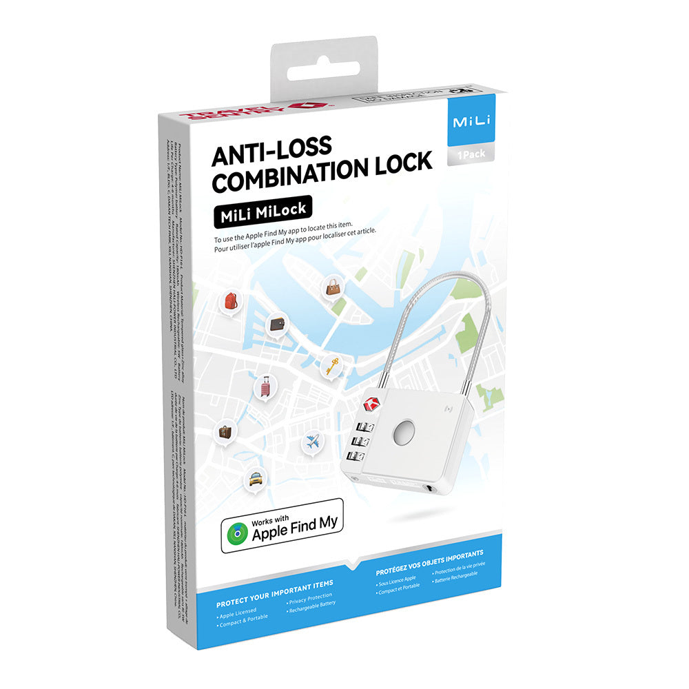 MiLi SmartTag MiLock Luggage für iOS Series, Weiß HD-P16-L