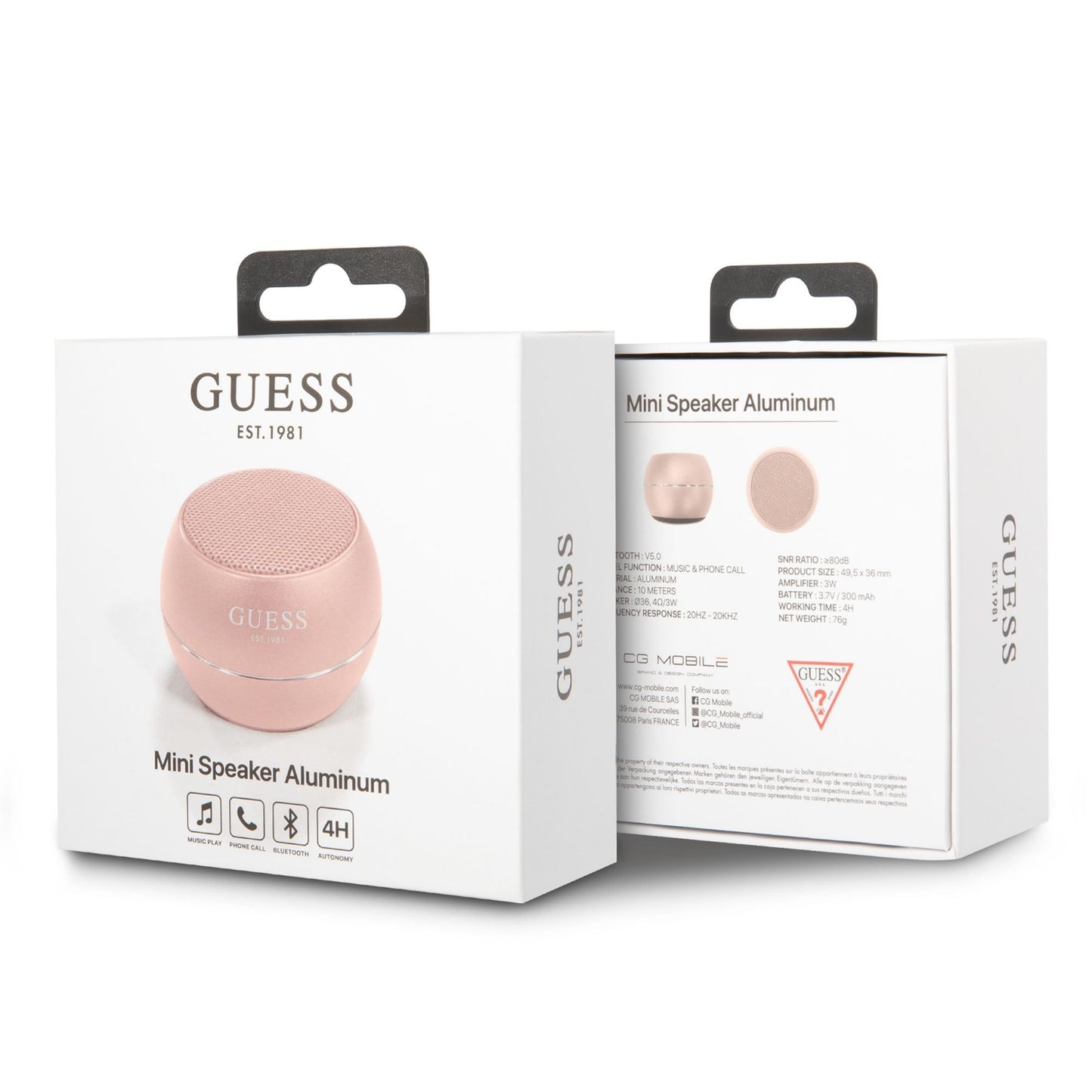 Tragbarer Bluetooth-Lautsprecher Guess, 3W, Rosa