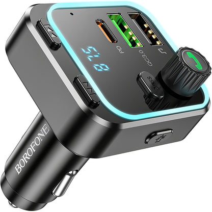 FM-Modulator Bluetooth Borofone BC53 Highway, 2 x USB-A - 1 x USB-C