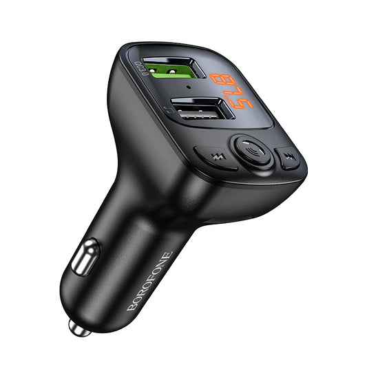 Borofone BC41 Eminency FM-Transmitter Bluetooth | 2x USB-A & microSD | Schwarz
