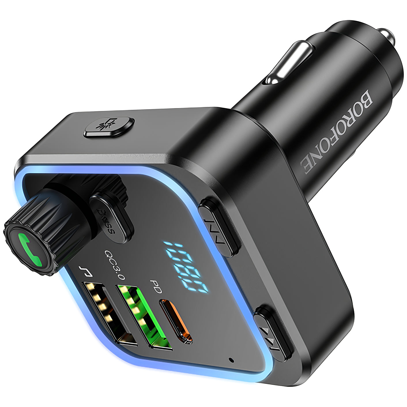 FM-Modulator Bluetooth Borofone BC53 Highway, 2 x USB-A - 1 x USB-C