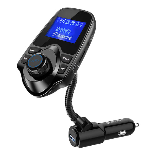 FM Bluetooth Modulator Techsuit MFM4, 1 x USB-A - 1 x 3,5mm - 1 x microSD, Schwarz