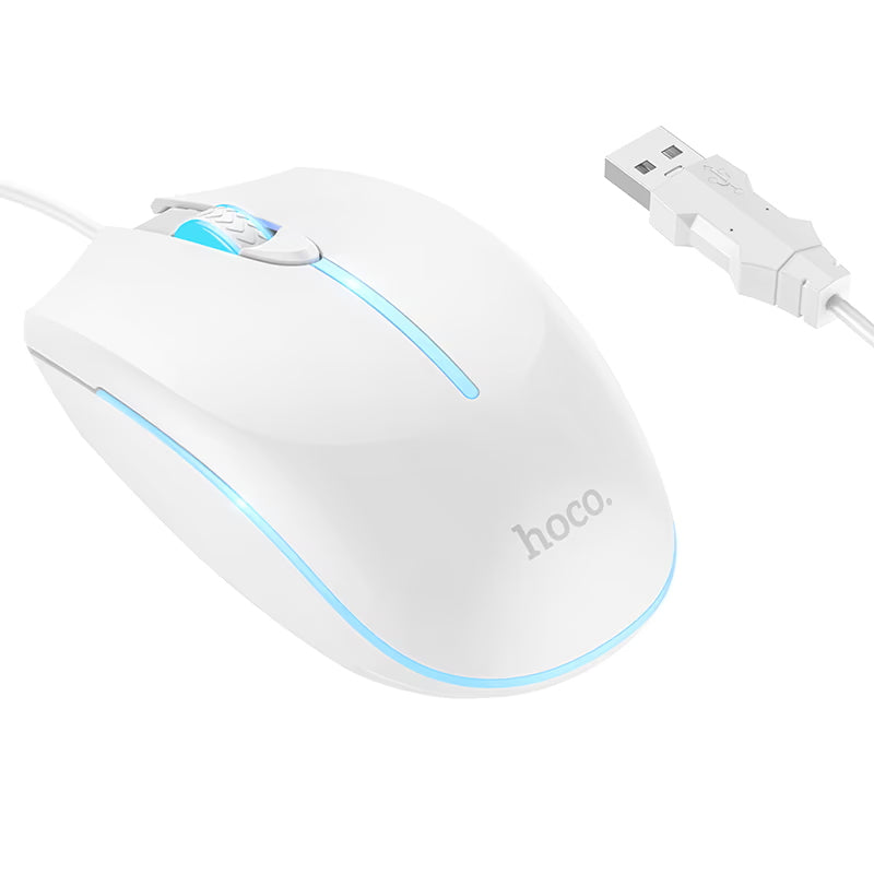 Gaming-Maus Kabelgebunden USB HOCO GM37, RGB, 2400DPI, Weiß