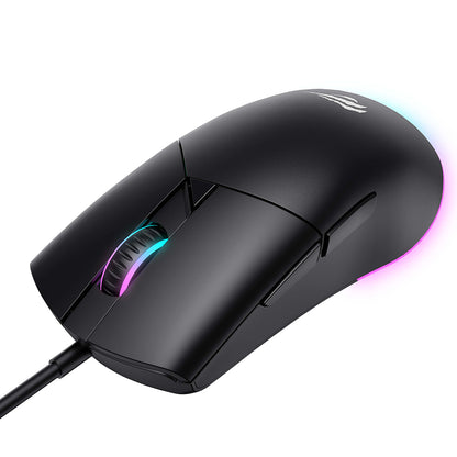 Gaming-Maus HAVIT MS1038 mit Kabel, USB, RGB, 1200DPI - 7200DPI, 1.6m, Schwarz