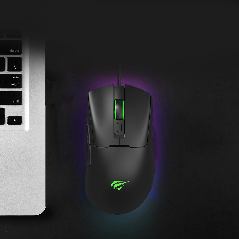 HAVIT MS966 Wired USB Gaming Mouse, RGB, 800DPI - 12000DPI, 1.6m, Black