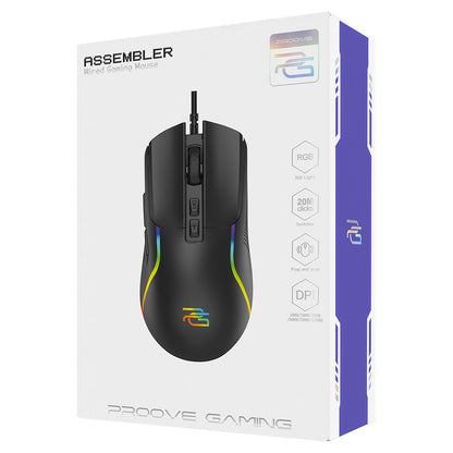 Gaming-Maus Wired USB Proove Assembler, RGB, 12400DPI, Schwarz CMAS00000101