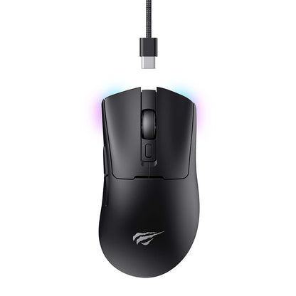 Wireless Gaming Mouse HAVIT MS966WB, 800DPI - 10000DPI, BT / Wi-Fi / Wired, Black