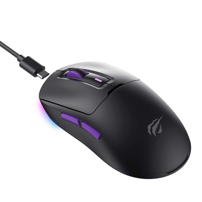 Gaming-Maus Wireless HAVIT MS969WB, RGB, 1000DPI - 16000DPI, Schwarz