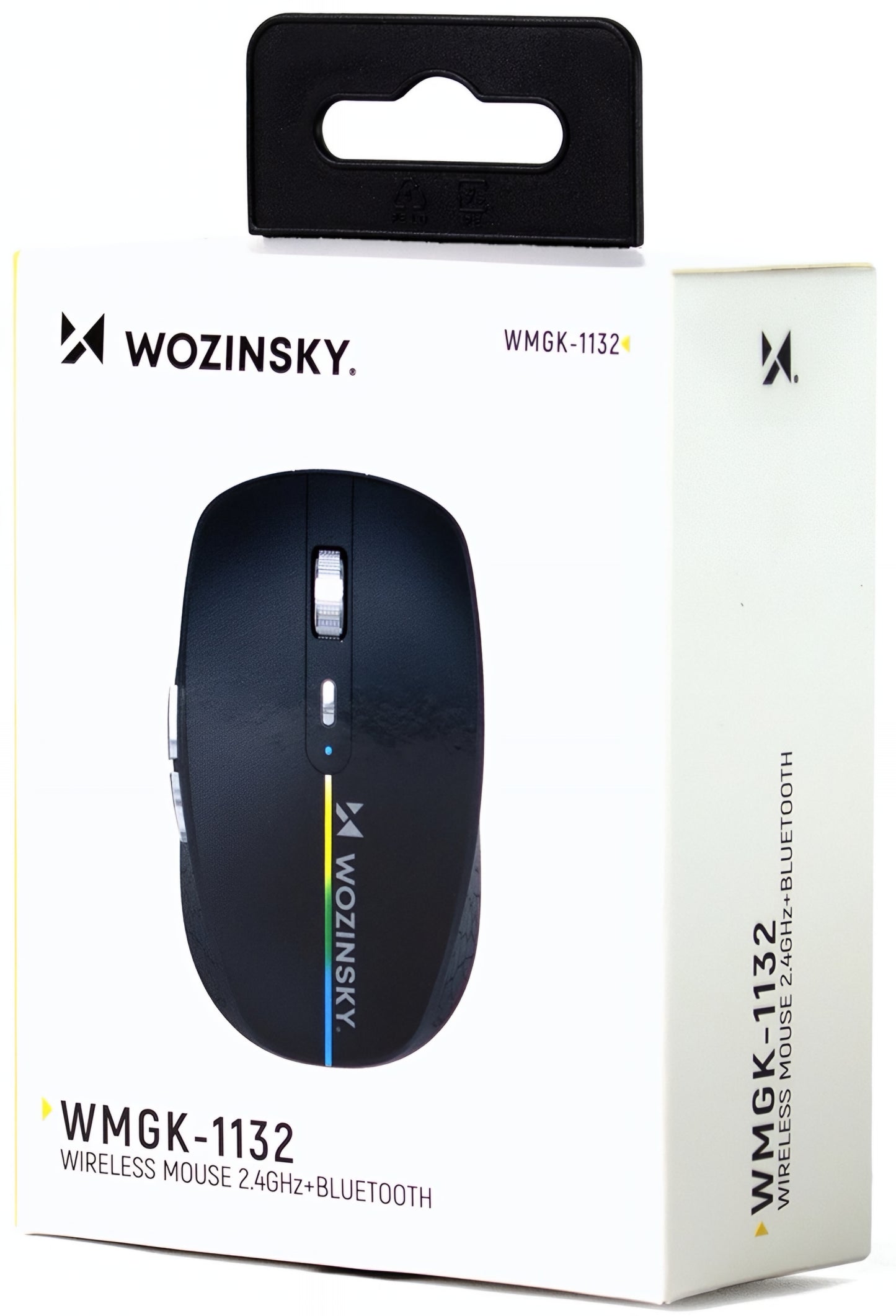 Wireless Gaming Maus WZK WMGK-1132, 1600DPI, RGB, BT / Wi-Fi, Schwarz