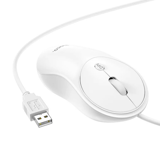 Kabelgebundene USB-Maus HOCO GM13, 1600DPI, Weiß