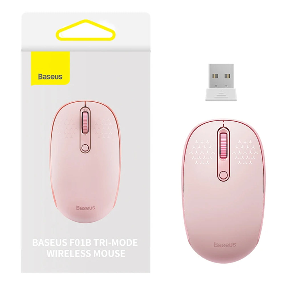 Drahtlose Maus Baseus F01B Tri-Mode, 1600 DPI, BT / Wi-Fi, Pink B01055503413-00