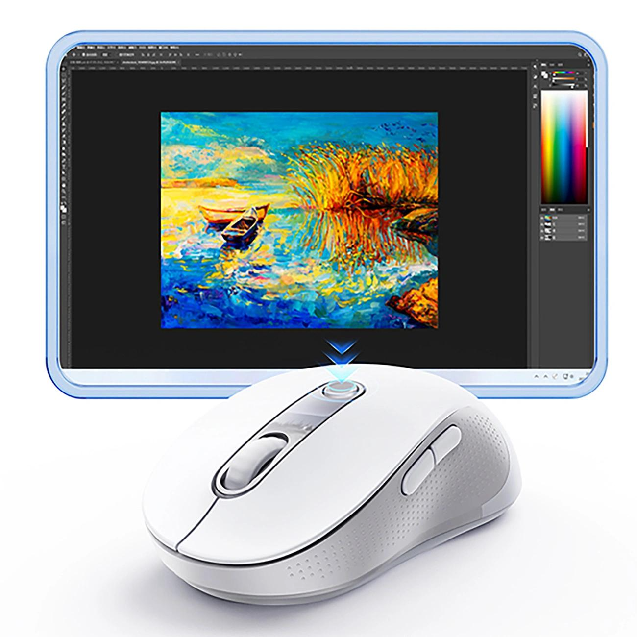 Mouse Wireless Baseus F02, 1600DPI, BT / Wi-Fi, Weiß B0203302