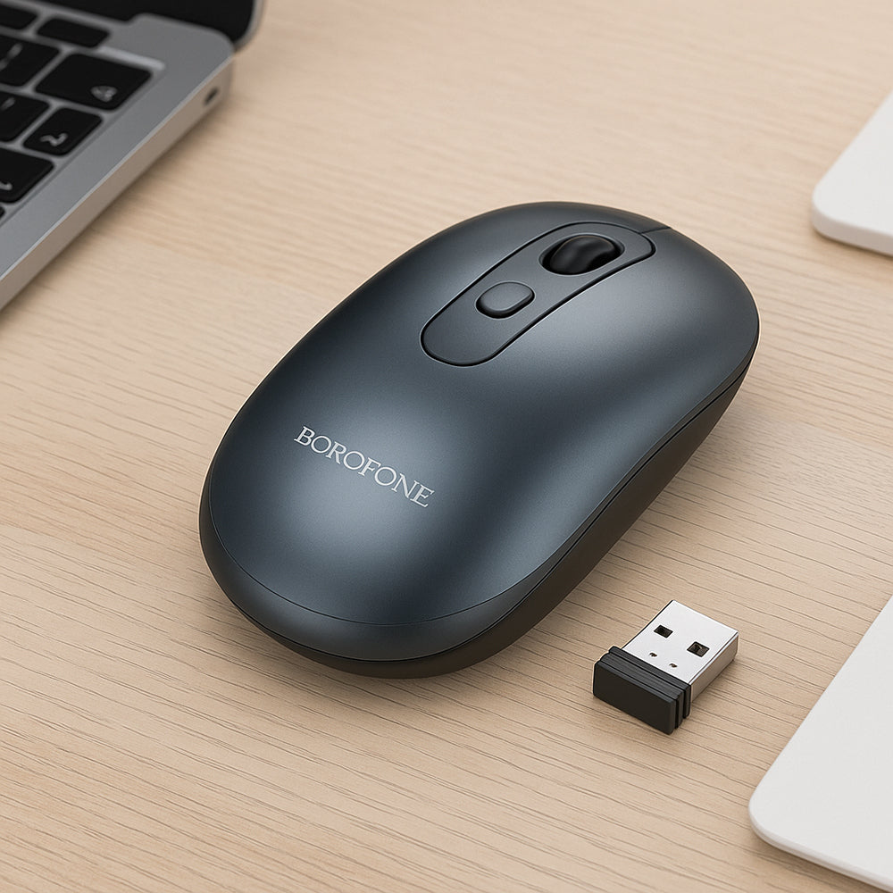 Wireless-Maus Borofone BG13 Winner, 1600DPI, Grau