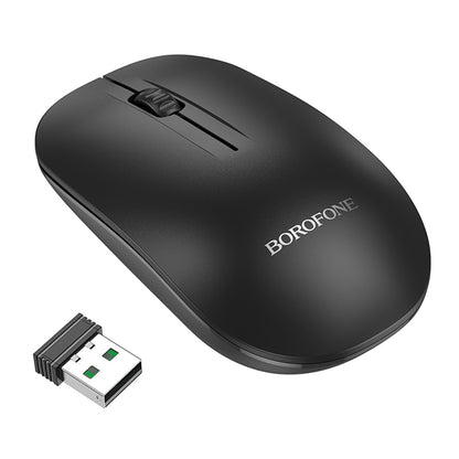 Borofone BG14 Planet Wireless Mouse, 1000DPI, BT / Wi-Fi, Black